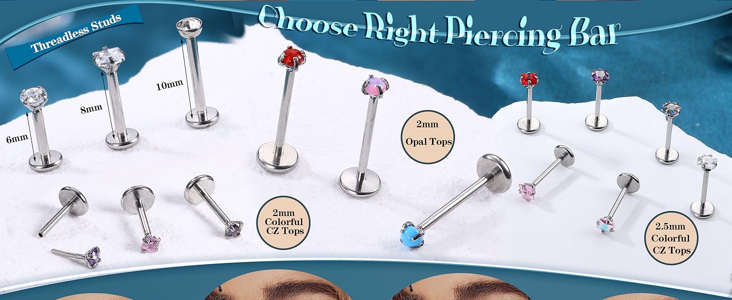 LOLIAS 18PCS Threadless Nose Rings Studs for Women Men 20G 18G 16G Hypoallergenic Surgical Stainless Steel Labret Lip Rings CZ Opal Push in Earrings Flat Back Nose Stud Cartilage Nostril Conch Helix Tragus Piercing Jewelry LOLIAS 18PCS Threadless Nose Rings Studs for Women Men 20G 18G 16G Hypoallergenic Surgical Stainless Steel Labret Lip Rings CZ Opal Push in Earrings Flat Back Nose Stud Cartilage Nostril Conch Helix Tragus Piercing Jewelry