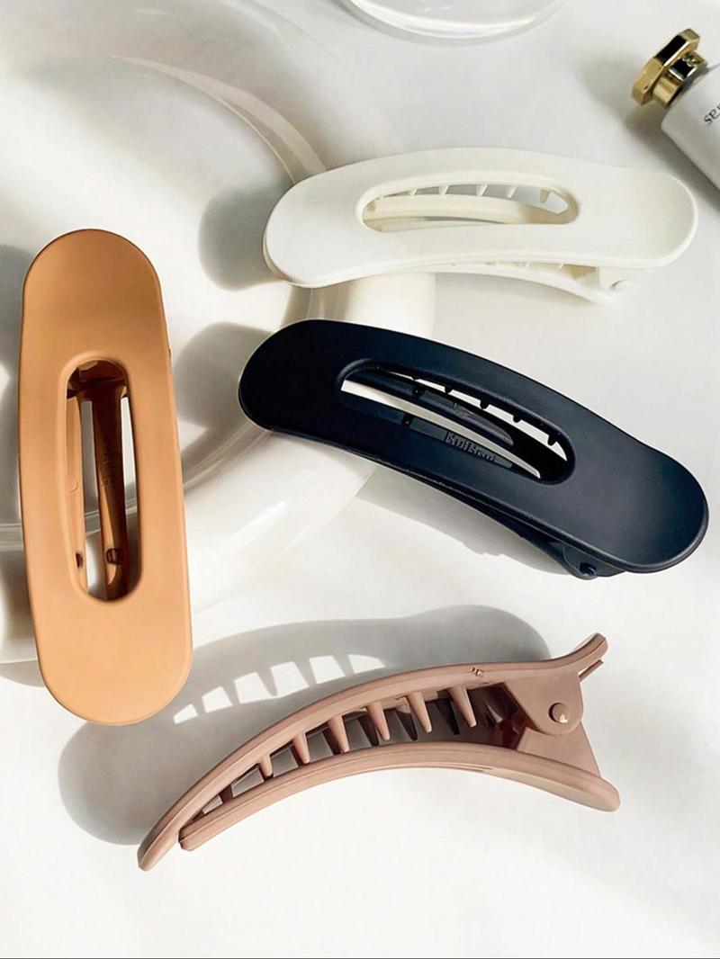 Solid Color Hair Clip, Fashionable Hair Accessories for Women & Girls, Minimalist Headwear Suitable for Girlfriend