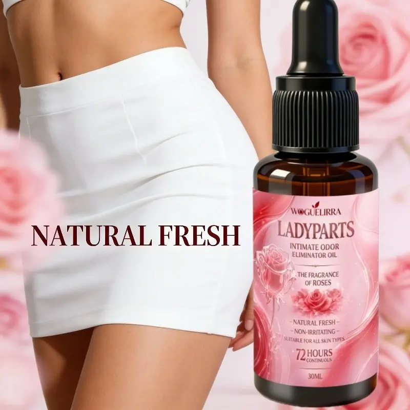 Women's Deodorizing Moisturizing Oil, Non Aerosol Deodorant, Rose Scent, Long-Lasting Freshness, Private Part Care, 24hr Odor Control, Body & Intimate Use