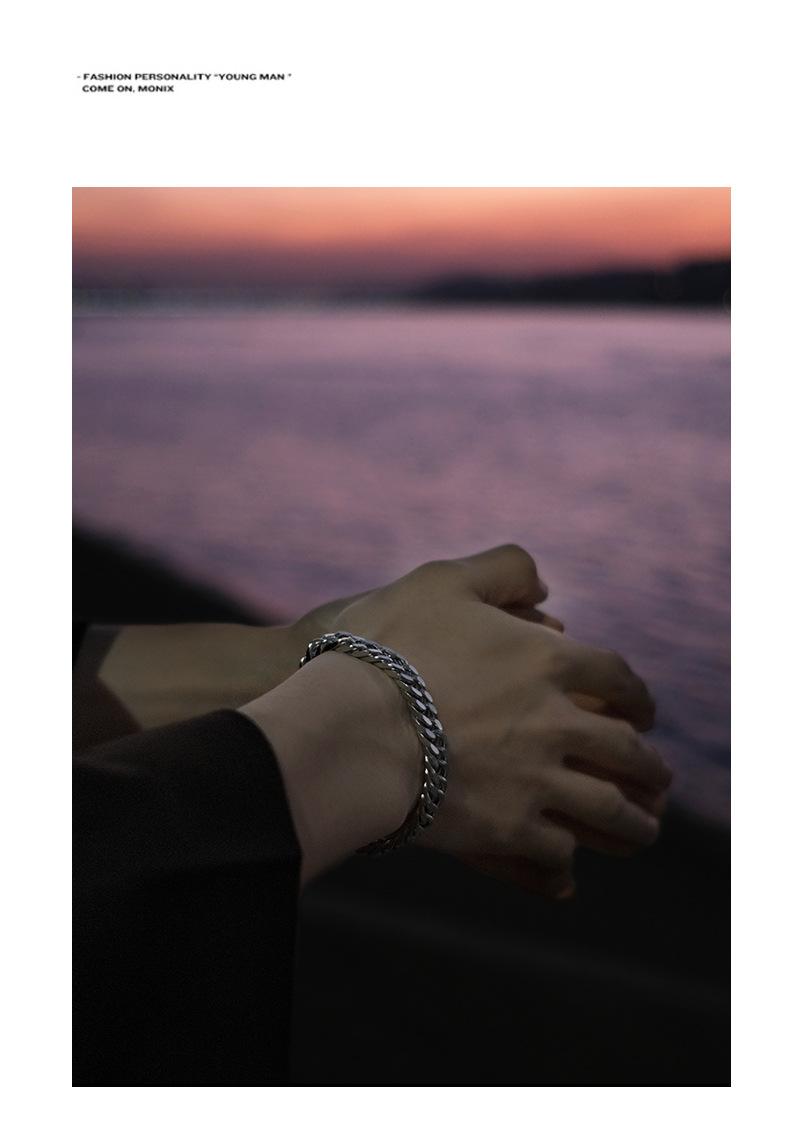 Cuban chain bracelet men's hip-hop high street accessories hiphop cold trendy cool titanium steel couple jewelry