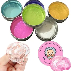 @New Stress Relief Toys Old Man Liquid Squishy Transparent Crystal Slime Fluffy Foam Putty Kids Safe Bouncy Stretchy Color Slime