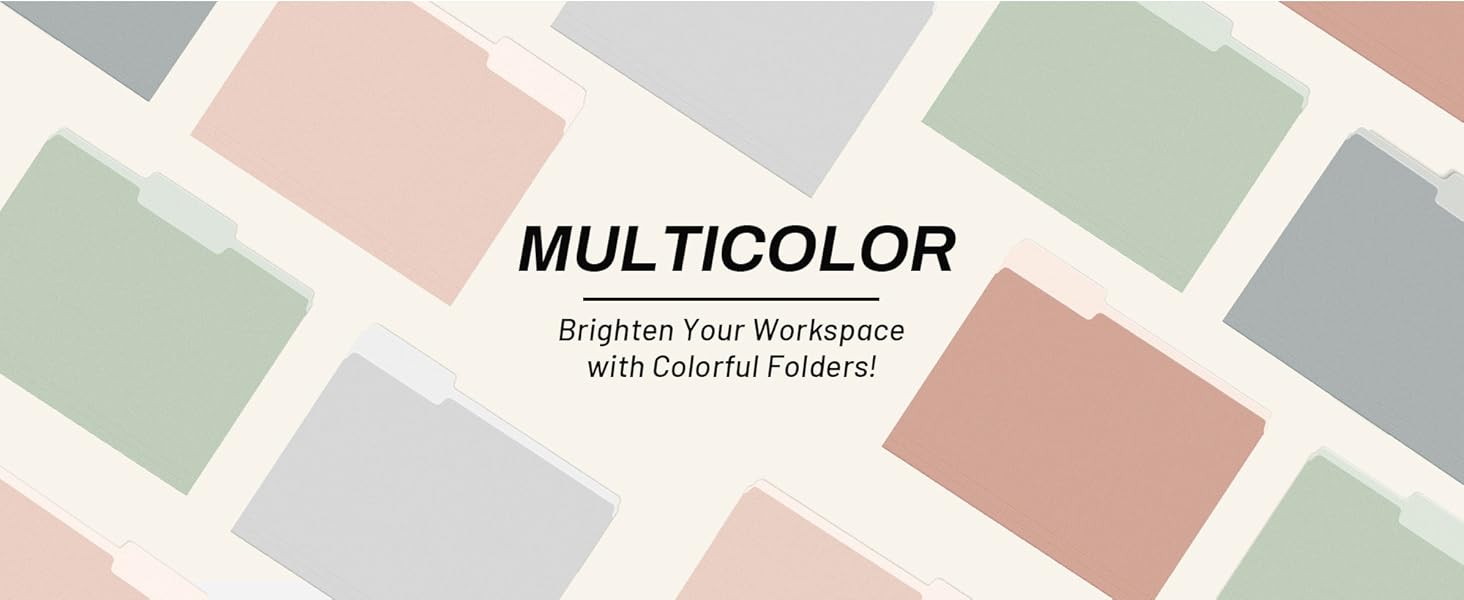 File Folders, 30 Pack Manilla Folders 8.5 x 11, Colored File Folders Home Office School Supplies for Documents Files Paper, 6 Soft Colors