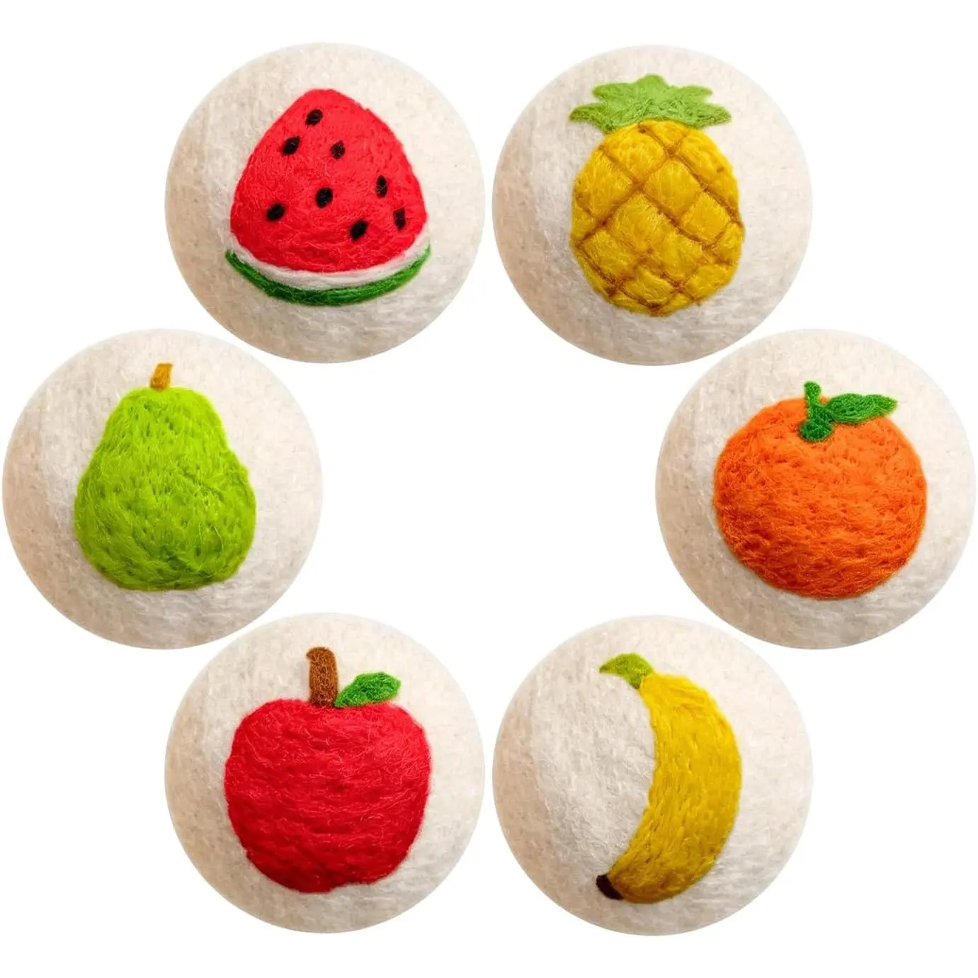 Dryer Balls XL 6 Pack,  Laundry Dryer Balls with Cute Fruit Design,  Drying Time, Soften Clothes, Anti Static,  Dryer Sheets Alternative
