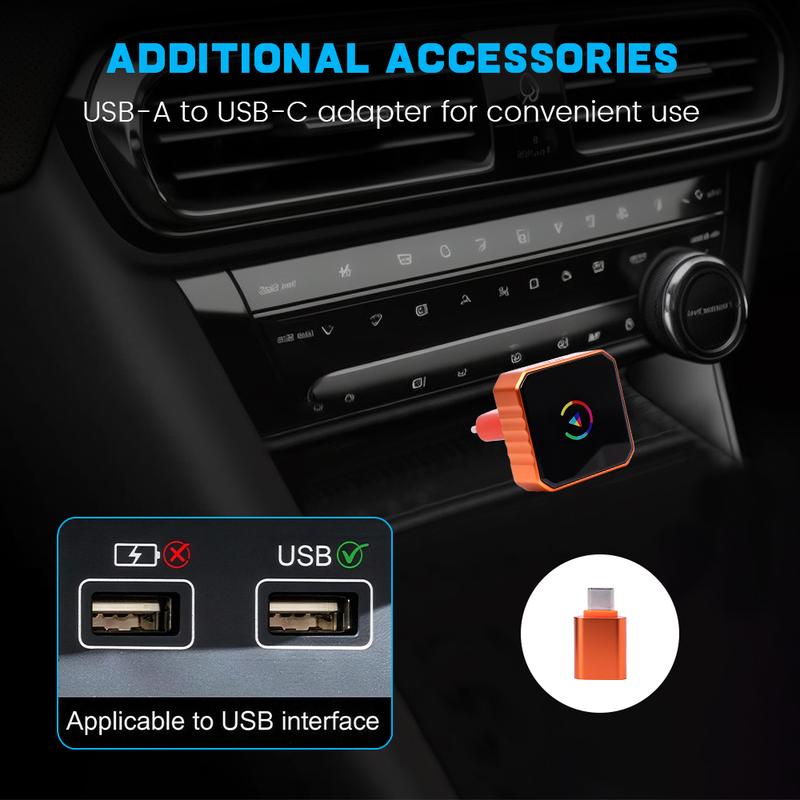 Wireless CarPlay & Android Auto Adapter 2026 – Plug & Play, No Delay, Hands-Free for iPhone & Android