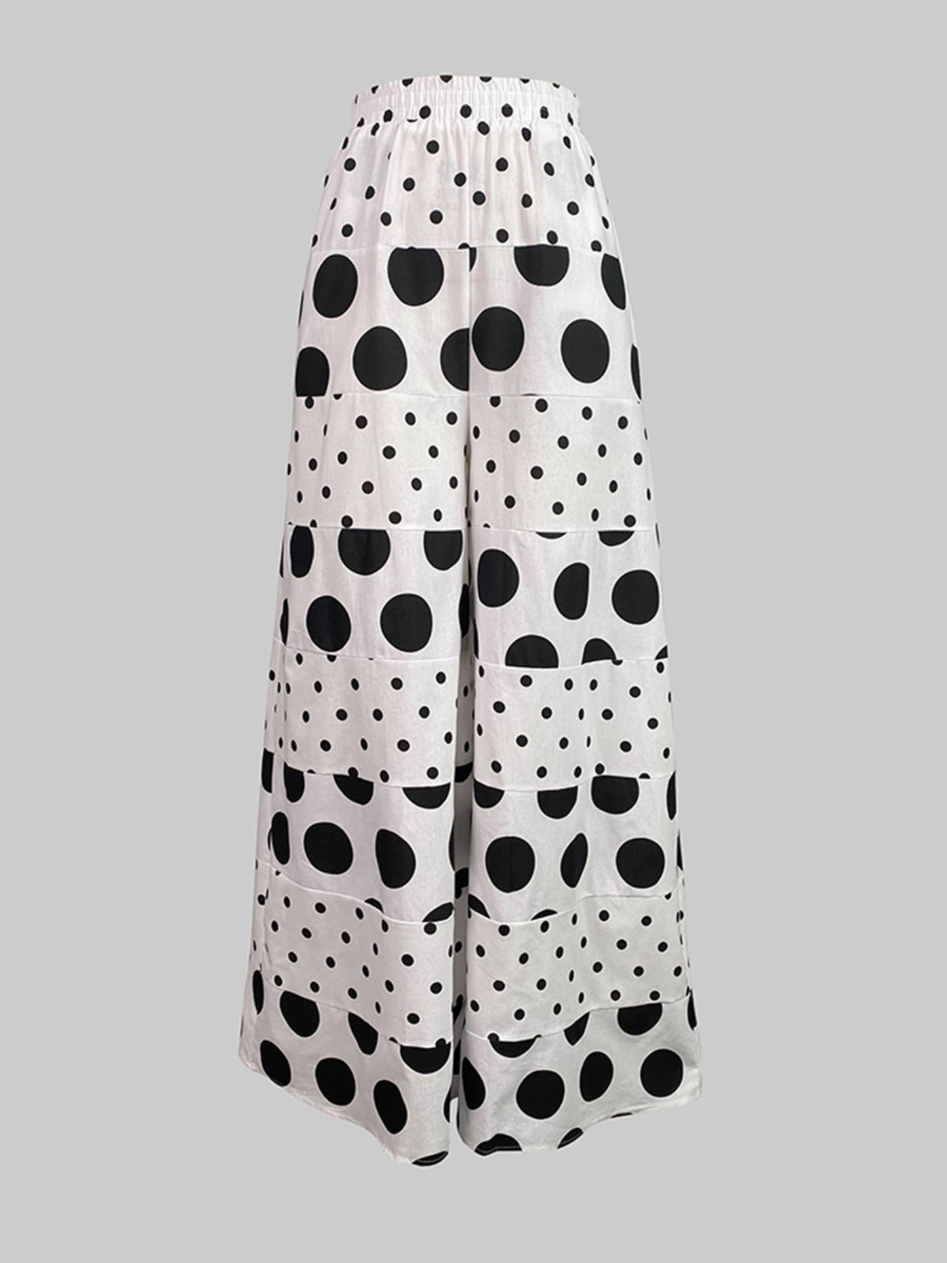 Women's High Waist Wide Leg Pants, Elastic Waistband with Pockets, Loose-Fitting Long Trousers for Casual Wear, Ladies Fashion Clothing, Casual Bottom