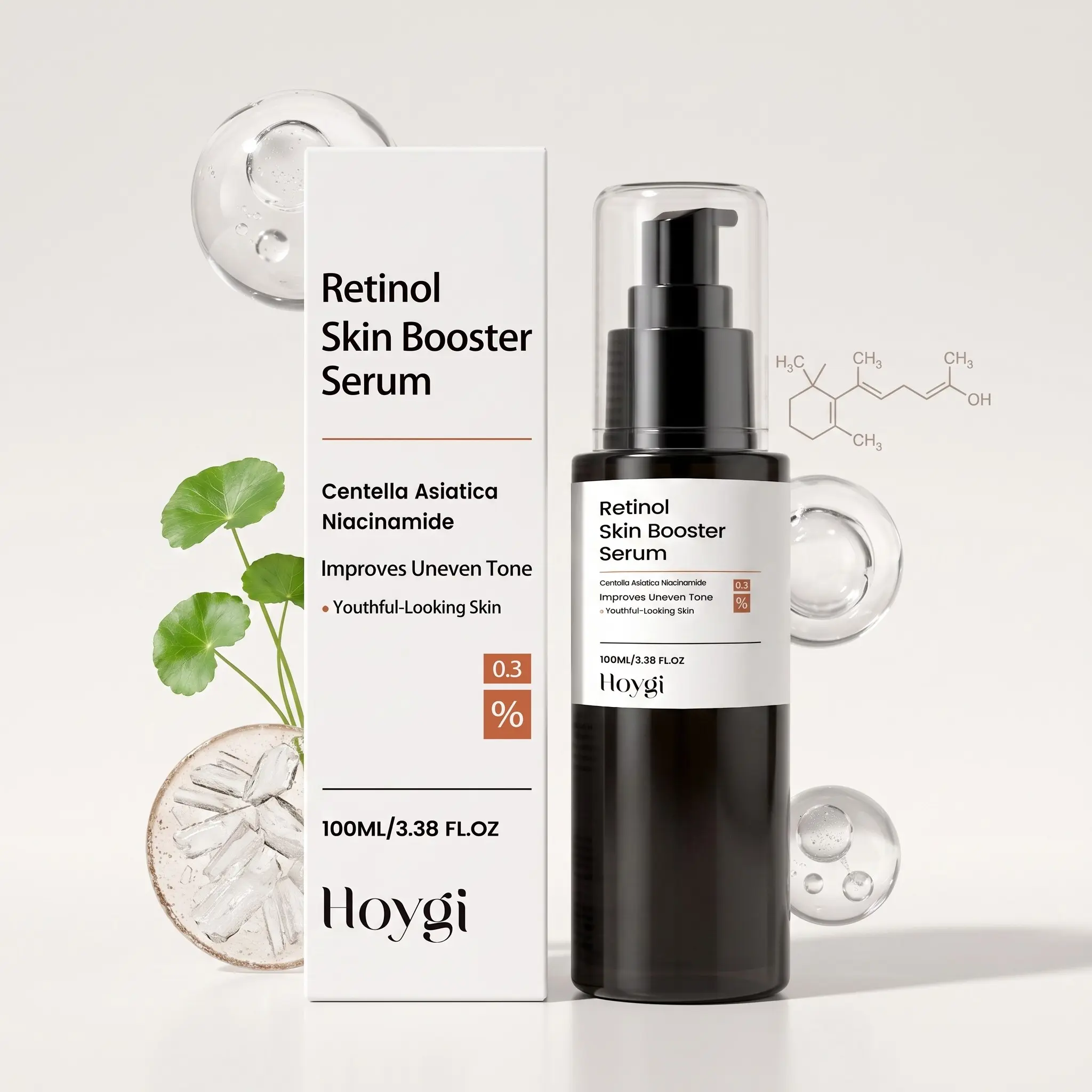 Retinol Skin Brightening Serum (100ML), Contains Centella Extract, Gentle Hydration, Brightens Skin Tone, Improves Uneven Skin, Portable Moisturizing Essence
