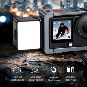 Portable Magnetic Light for Dji Action 5 Pro/4/6, Quick Detachable Vlog Lighting, Sports Camera Accessory, Street Photography Kit