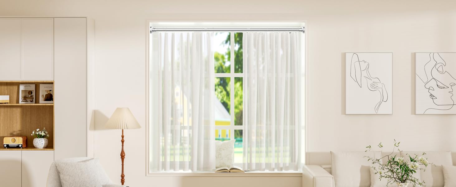 Adjustable Shower Curtain Rod 31-80 Inch, Never Rust Stainless Steel Silver Tension Rod, 1" Heavy Duty No-Drill for Bathroom, Kitchen & Closet