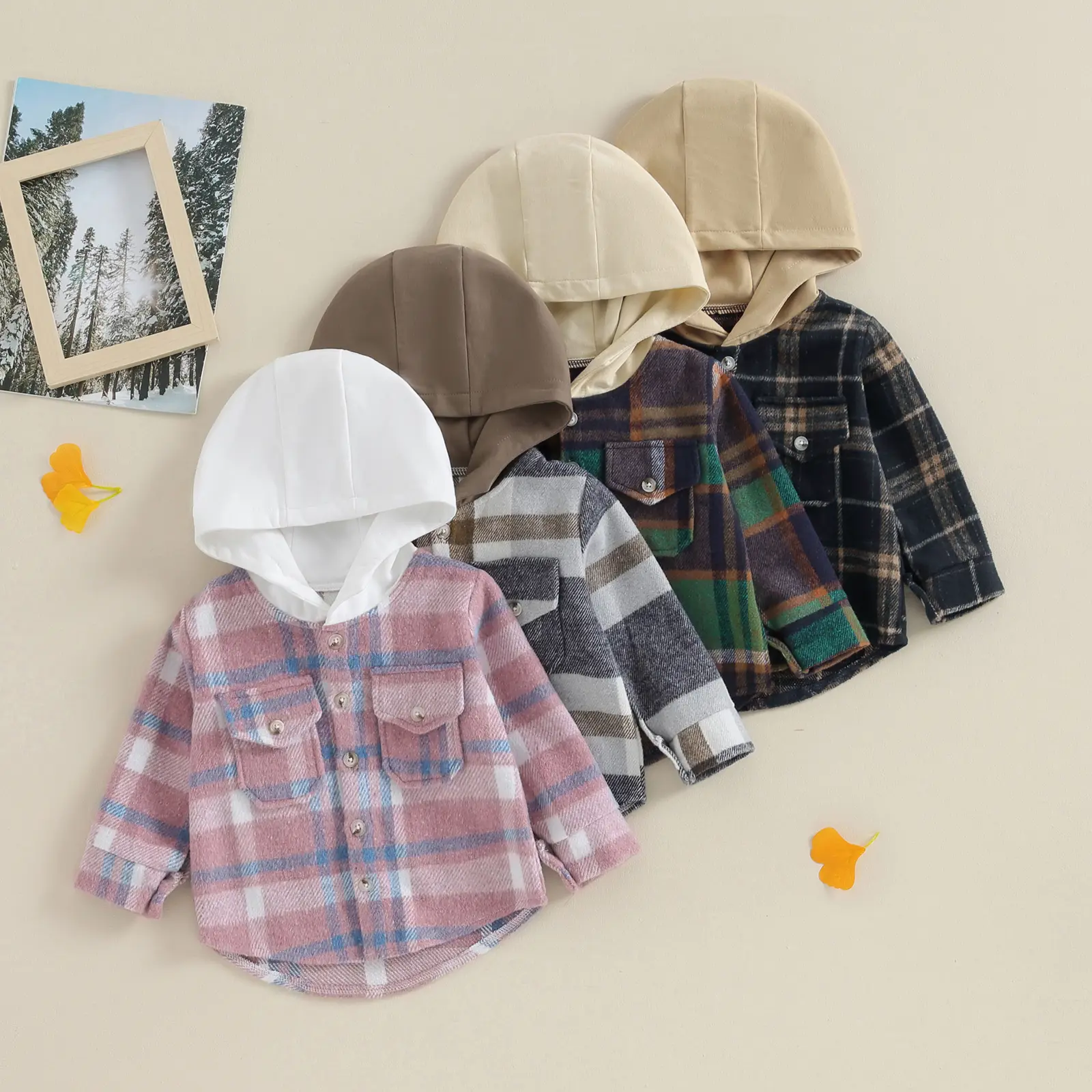 Meihuida Little Kids Toddler Baby Boy Girl Button Down Cardigan Long Sleeve Plaid Flannel Sweater Coat Tops Spring Fall Clothes