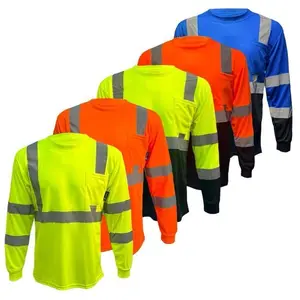 3PACK - High Visibility Variety Pack with Solid Yellow and Orange or Two Tone Long Sleeve Safety Shirt Available in Yellow, Orange or Blue with Black Bottom Half - Birdeye Fabric(Raincoats)(Sheets)