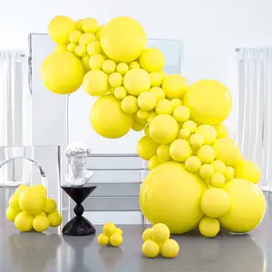 Yellow Balloons 100 pcs Different Sizes of 36 18 12 10 5 Inch Matte Light Yellow Latex Balloon Arch Kit Garland for Easter Bee Shower Sunflower Birthday Graduation Decorations Yellow-Y55