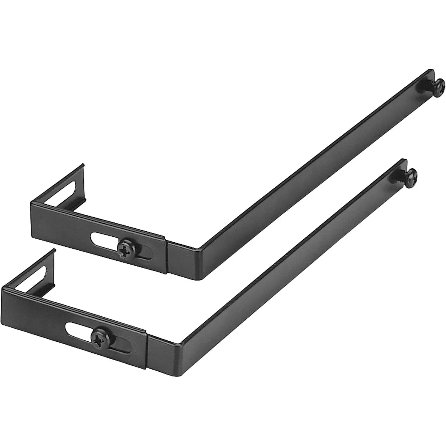 Universal Partition Hanger Set, Adjusted to fit panels with 1 1/4 inch to 3 1/2 inch thickness, Metal Black (21460), 7"