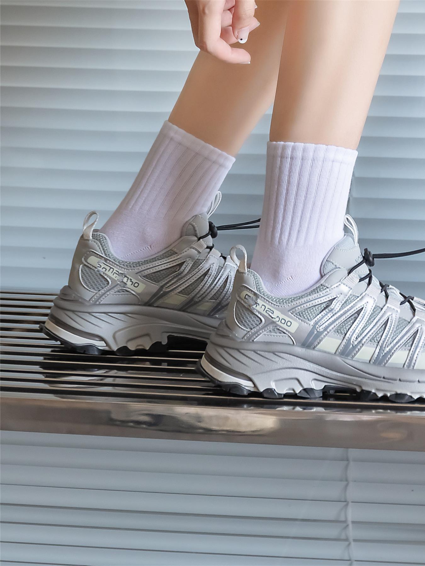 Women's 10 Pairs Solid Crew Socks, Fashion Casual Cozy Mid-calf Socks for Daily Wear, Women's Socks & Hosiery for Spring Fall