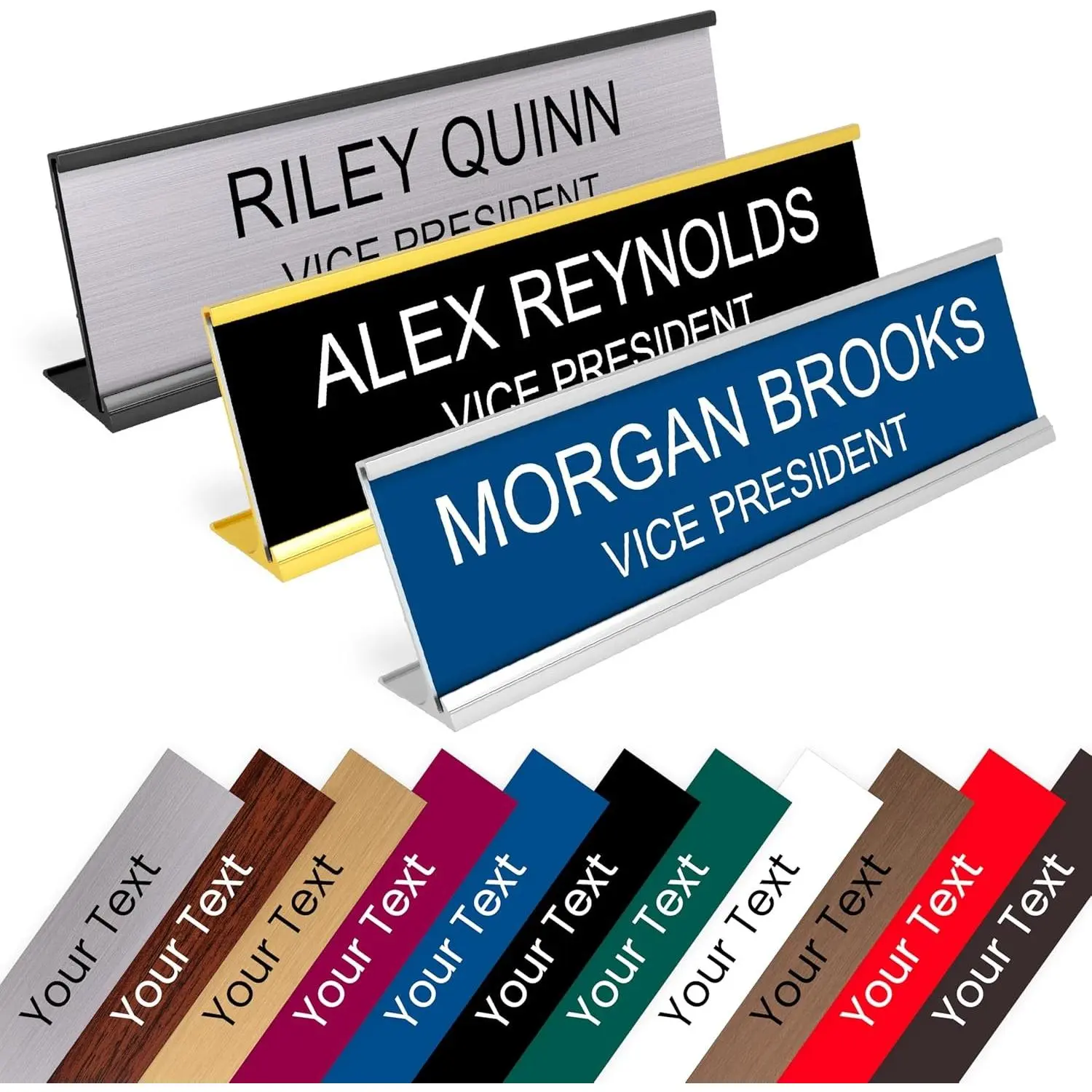 Custom Name Plate for Desk or Door – 14 Color Choices (2” X 8”)