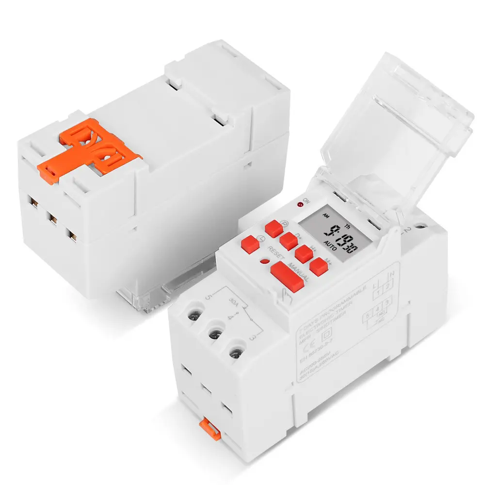 30A Automatic Cycle Timer Switch Time Controller, Automatic Activation Wall Light Switch with Built-in Battery and Output Function, Automatic Activation Wall Light Switches