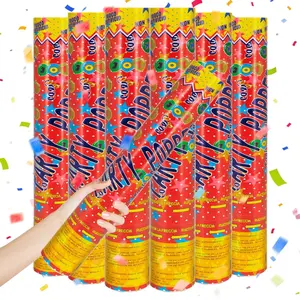 6 Pack 12 Inch Multicolor Biodegradable Confetti Cannon Poppers Confetti Shooter Sticks for Wedding Graduation Birthday Engagement Anniversary Christmas New Year Celebration