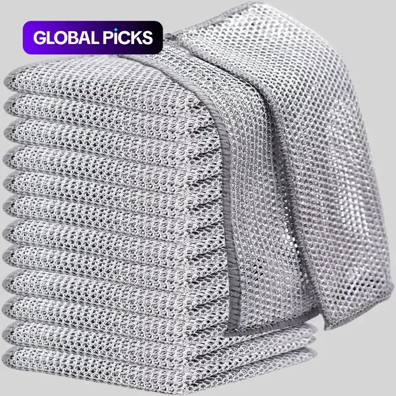 12 Pack Mesh Dish Cloths Non-Scratch Scrubber Sponge for Kitchen Bathroom Cleaning Supplies Dishwashing Cloth Multi-Purpose Kitchen Cleaning Tools Reusable Dish Towels Dishcloths For Washing Dishes Multipurpose Cleaning Cloths Scratch Free Cloth