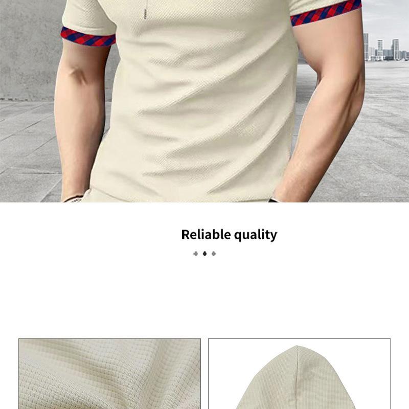 Short-sleeved Men's T-shirt, Sports and Leisure Fashion Solid Color Hooded Polo Shirt for Men