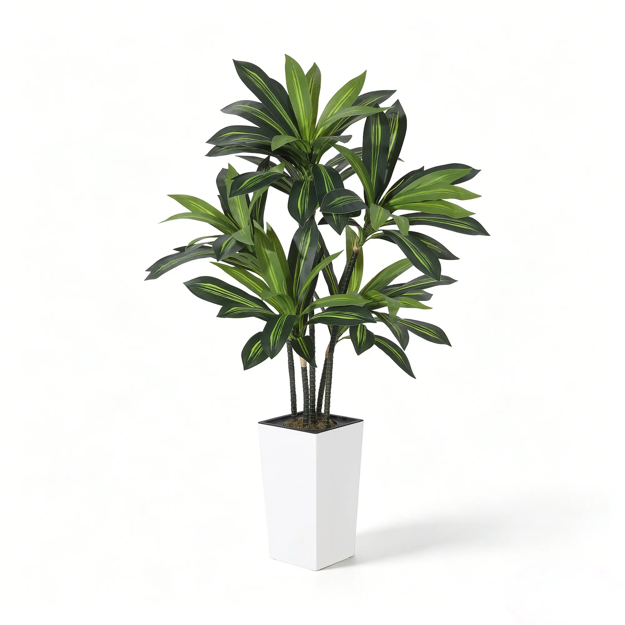 5FT Artificial Dracaena Tree in Black Planter - Lifelike Large Faux Indoor Plant - Easy Assembly