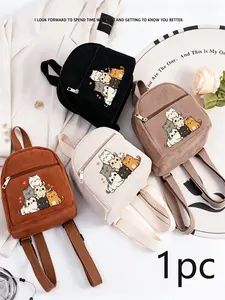 Corduroy Mini Backpack for Women, Lightweight Small Casual Daypack, Fashion Backpack Purse for Teen Girls, Cute Mini Bag for Daily Use