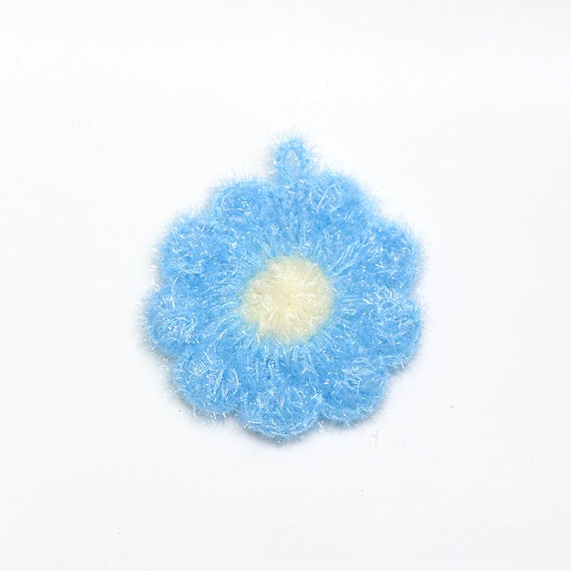 [6-piece set in random colors] Acrylic non-stick oil dishcloth, thickened acrylic flower cleaning cloth in various colors