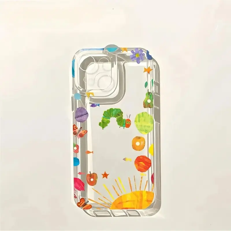Very Hungry Caterpillar Phone Case Cover, Compatible with iPhone 17 16 15 14 13 12 11 Pro Max Plus &  S26 S25 S24 S23 Ultra, Clear Tpu Material, Flexible & Durable Design