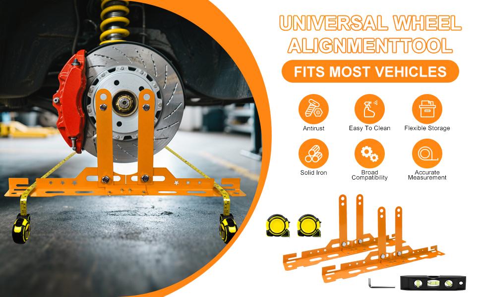 SUNDAY MIRTH Wheel Alignment Tool Kit with 2 Measuring Tapes – Toe, Automotive Alignment Tools for Car, Truck, SUV – Camber Alignment Tool Alternative for Measuring Wheel Toe