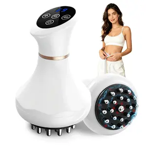 3-in-1 Heated EMS Body Massager & Meridian Brush with Red Light Function, 9 Adjustable Levels, Relaxation Tool, Includes Gua Sha Scraper