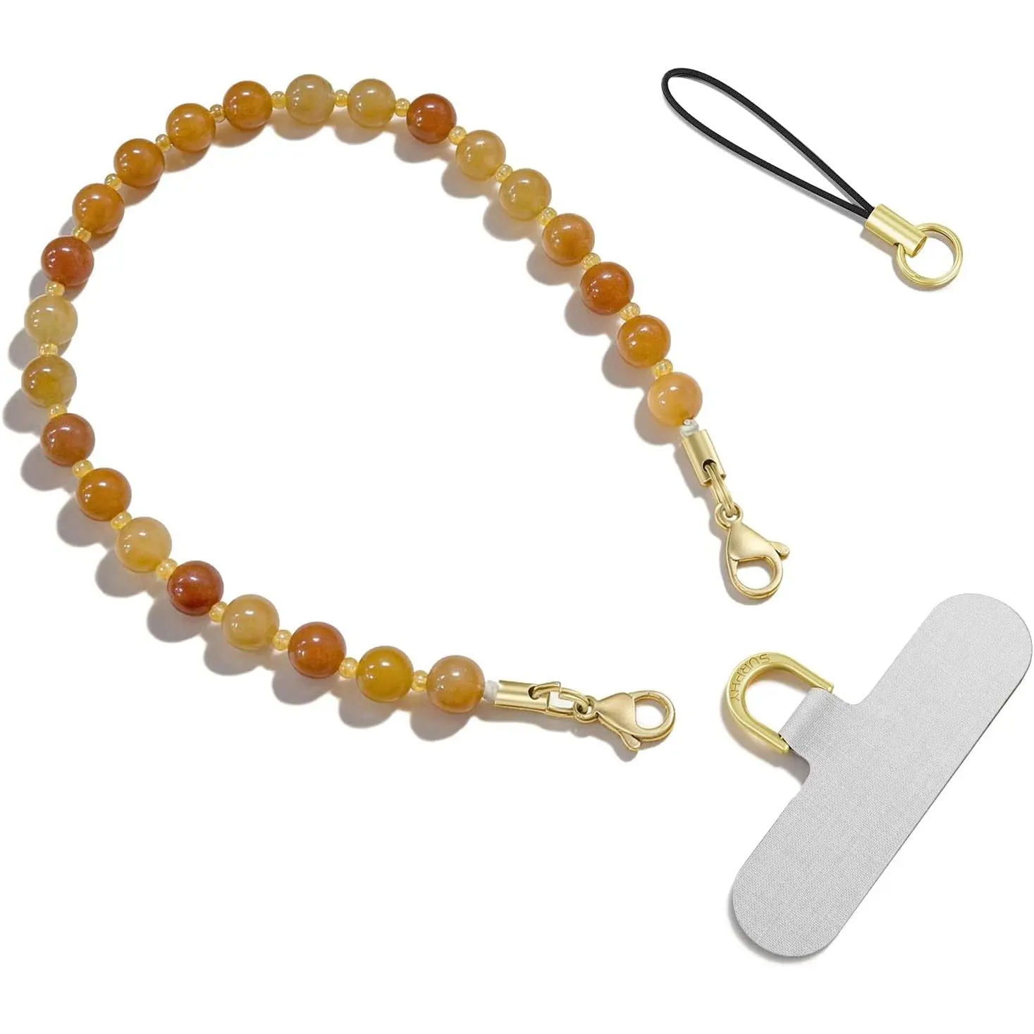 Stone Phone Charm, Beaded Phone Wrist Strap with Tether Tab |  Phone Charm, Purse Charms, Phone Wrist Lanyard Fits Cellphone Cases Wallets Bags , Aventurine