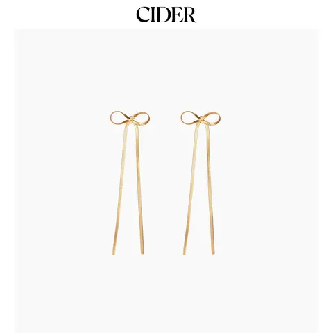 Cider [2 colors, size One Size-One Size] Bowknot Shaped Drop Earrings