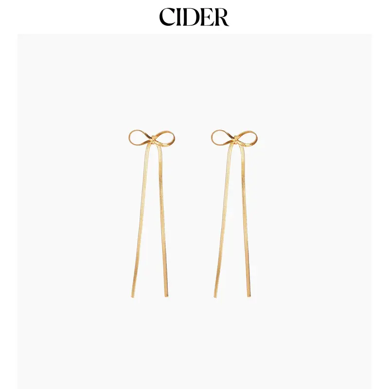 Cider [2 colors, size One Size-One Size] Bowknot Shaped Drop Earrings