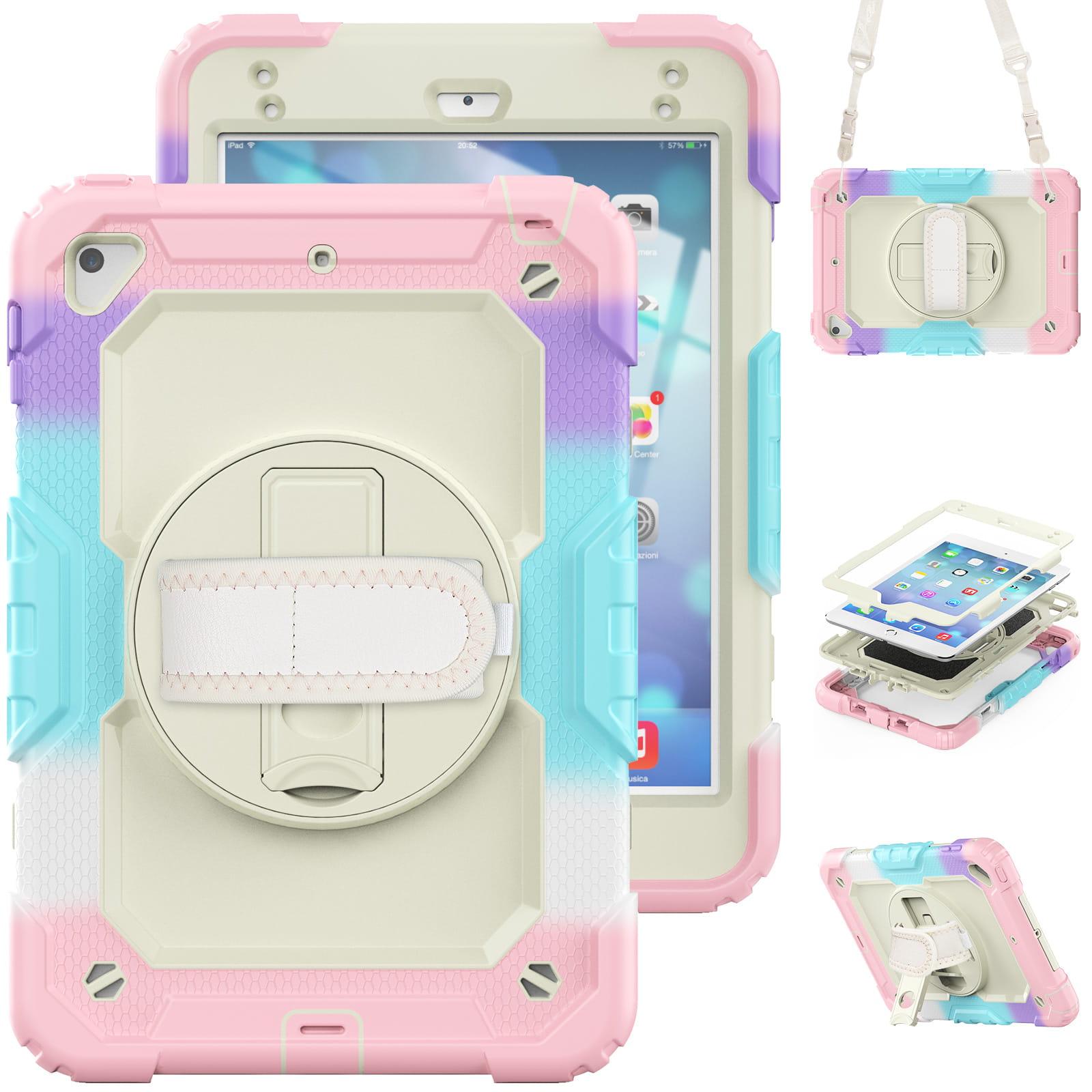 Shockproof Tablet Case with Shoulder Strap, Adjustable Stand Tablet Cover, Drop-proof Tablet Protective Cover Compatible with iPad Mini 4/5