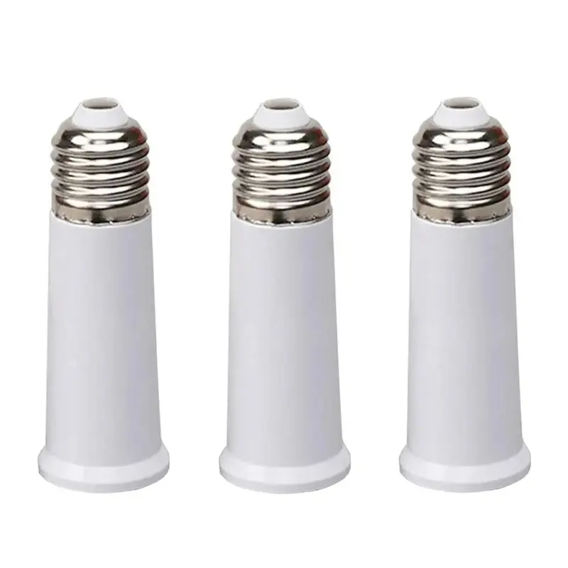 E27 E26 Lamp Socket Extender 3.7 Inch, 3Pcs Screw in Bulb Holder Extension Adapter, Light Socket Extender for Home Light Fixture Replacement