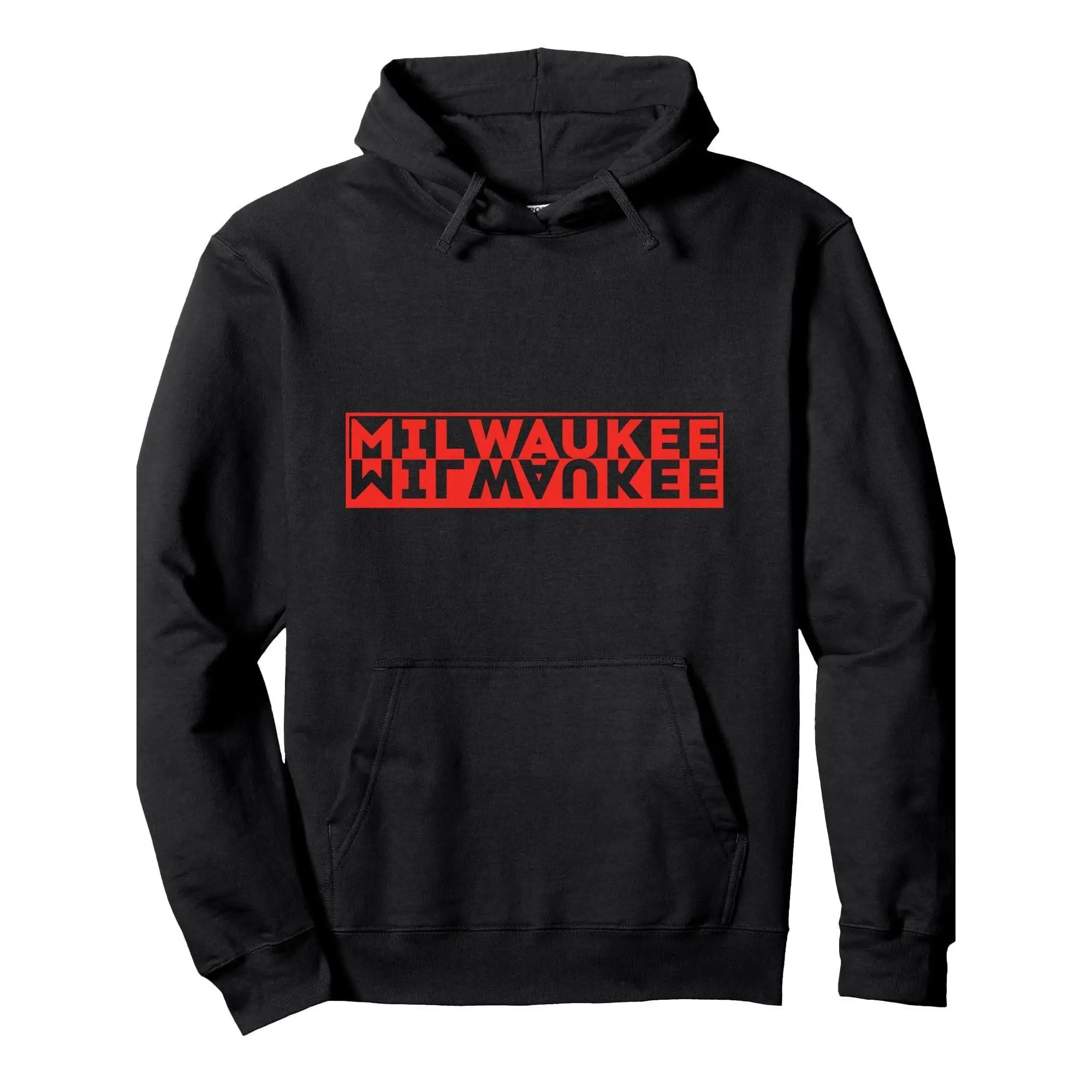 Us America Famous City Usa - Milwaukee Pullover Hoodie Milwaukee Black 250gsm Cotton Long Sleeve Men Casual Hoodie