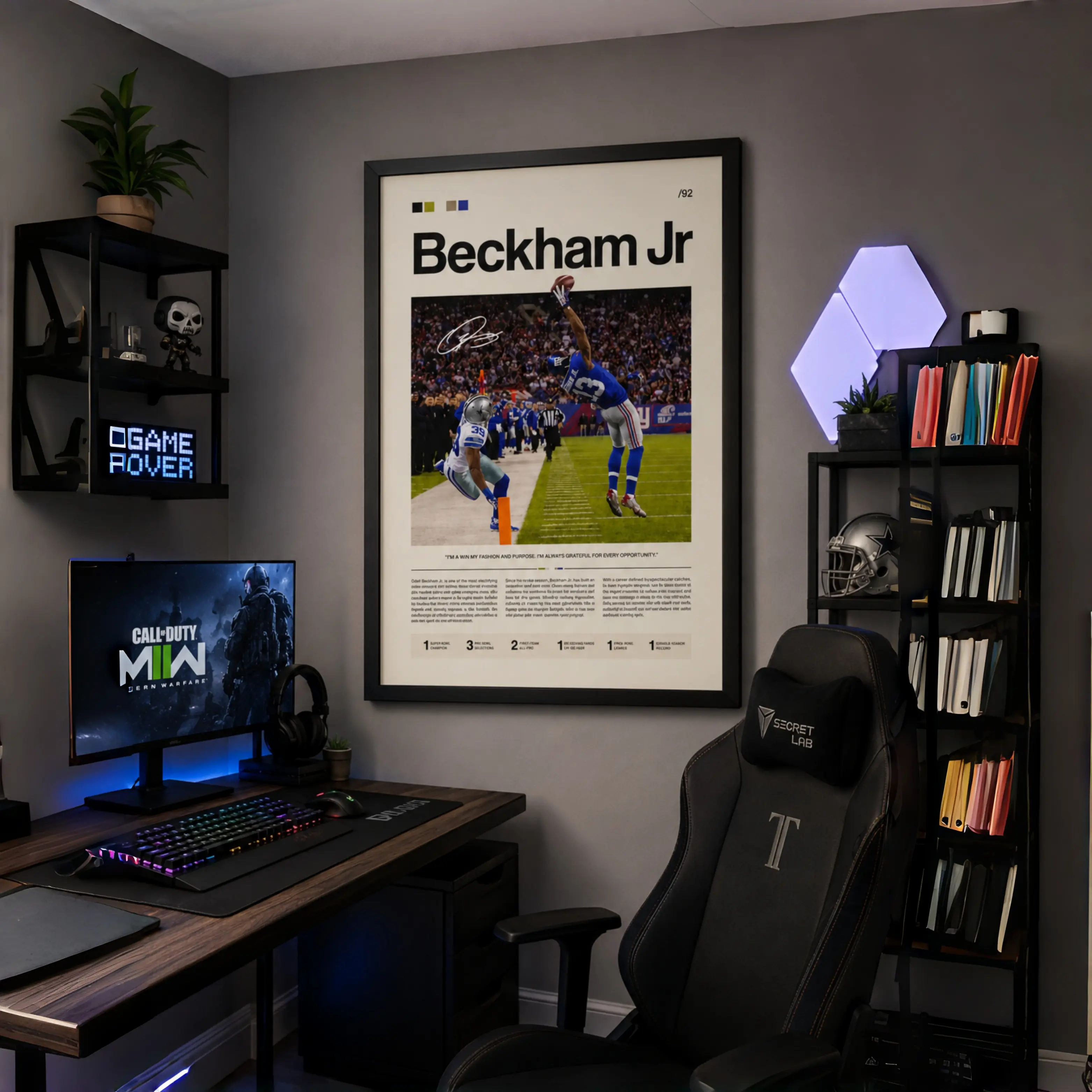 [Sale up to 35%+FREE SHIP+NO FRAME] Odell Beckham Jr. Poster, Beckham Jr. Print, New York Giants Art, Odell Beckham Jr. Wall Decor, Giants Print Fan Gift Idea, NFL Art