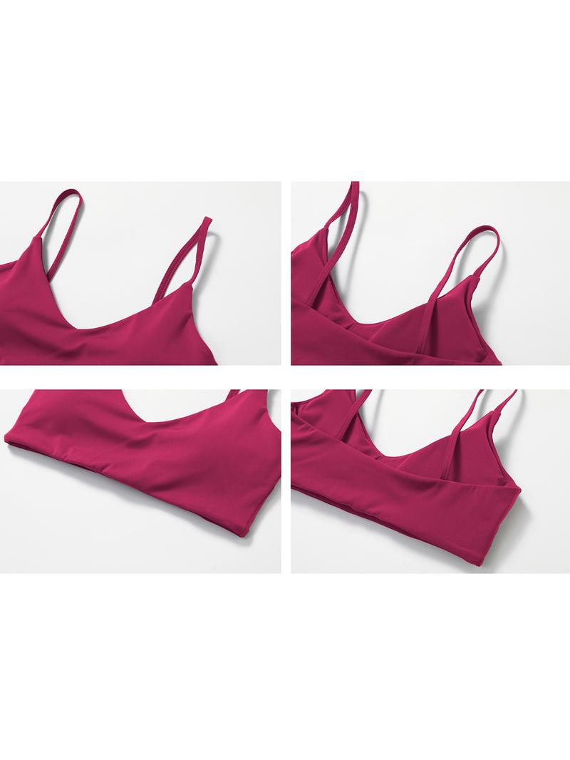 Women's Ultra-Soft Fabric Sports Bra, Tight-Fit Backless Yoga Top, Removable Pads, Ideal for Running & Fitness, Casual Daily Wear