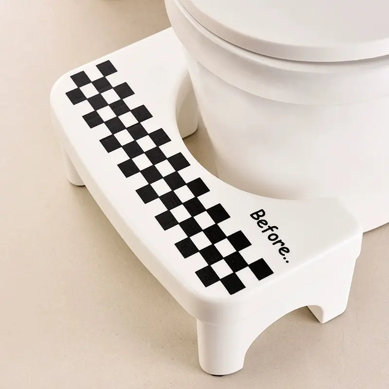 Bathroom Toilet Stool, Thickened Plastic Portable Footstool, Non-slip Toilet Auxiliary Step Stool For Adults Pregnant Women Kids, Heavy Duty C-Shaped Bathroom Stool