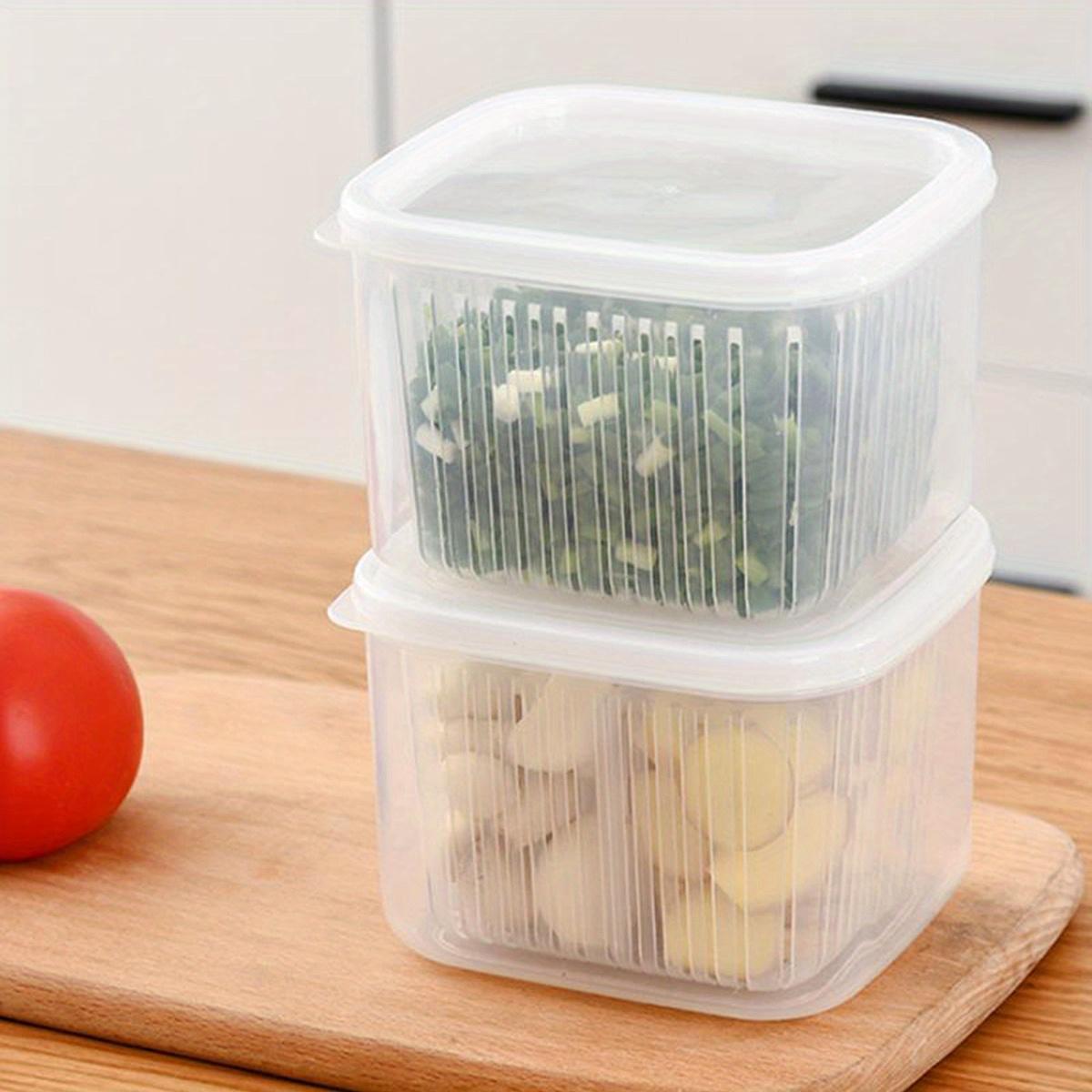 Large Capacity Storage Box for Fruits And Vegetables in The Fridge, Featuring a Quick Drain And a Lid