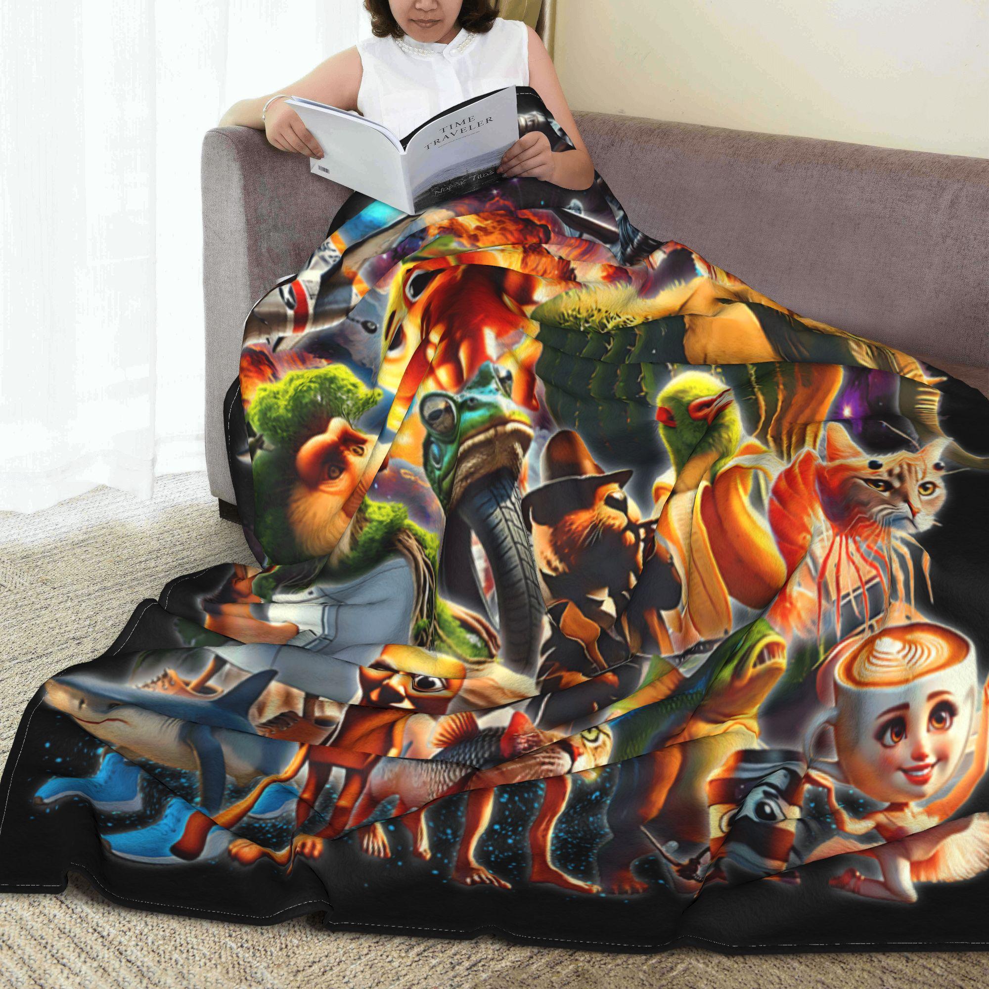 Italian Brainrot Blanket Soft Warm Flannel Blanket Suitable For Sofa Beds Living Rooms Loved By Children And Adults Alike Home Decor Birthday Gifts Party Favors Halloween Blankets Christmas Blankets