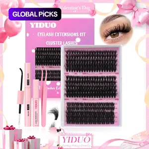 Eyelashes Extension Set, 60D & 80D & Thick Volume Lashes Clusters, Individual Lash Extensions Kit, 10-18mm D Curl Lash Extensions Kit with Eyelash Glue Extension, Lash Bond and Seal, Lash Remover, Lash Tweezers, DIY Lash Clusters at Home #TOP PICKS