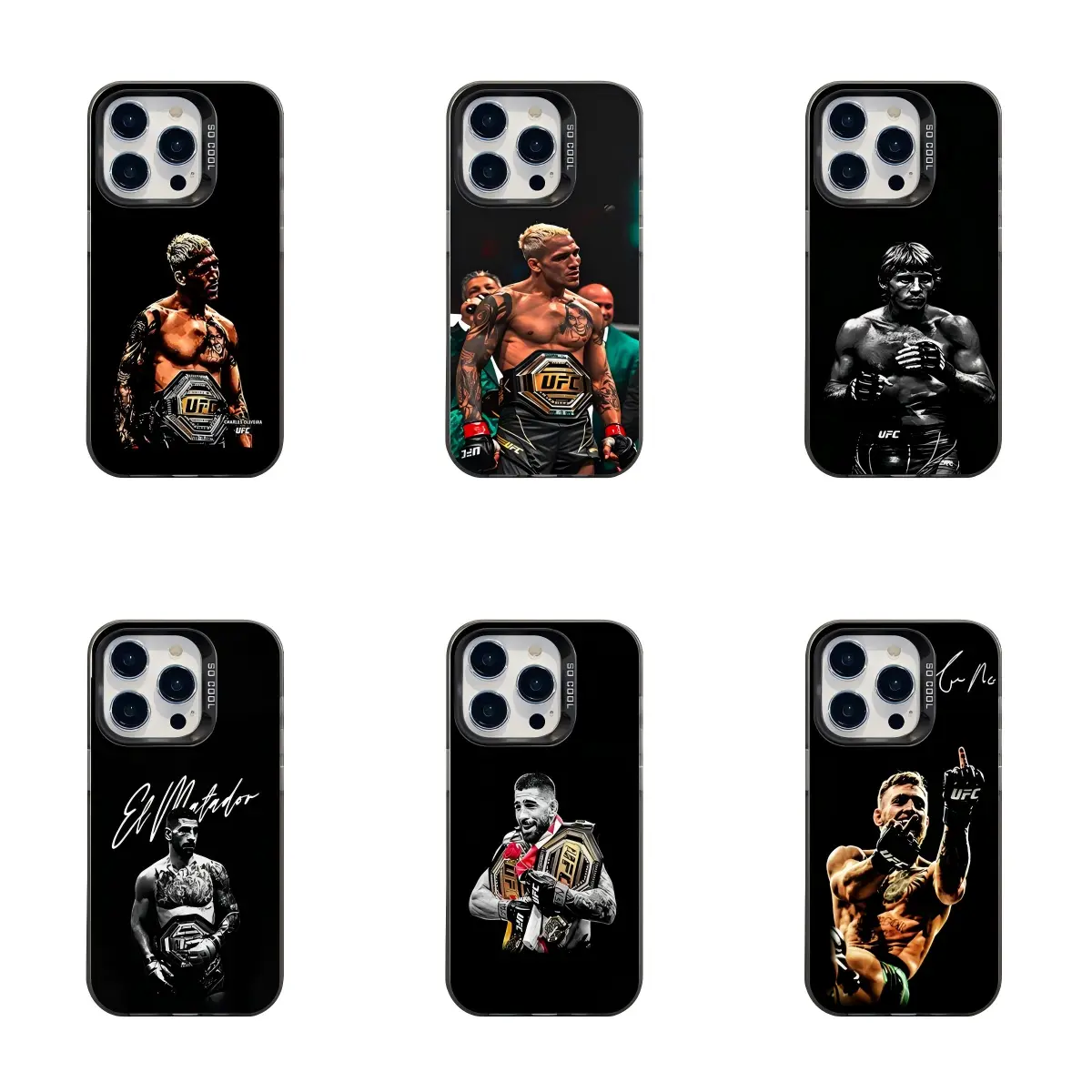 UFC MMA Fighter Graphic Phone Case, Mixed Martial Arts Champion Portrait Shockproof Protective Cover, Combat Sports Fan Merch Case for All iPhone Models