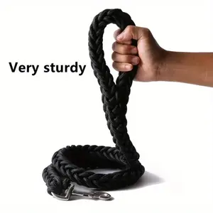Heavy-Duty Nylon Braided Dog Leash - 121.92cm, Detachable Leads, Non-Slip Grip, Adjustable Length, Stain Resistant for Safe Training & Comfortable Walks