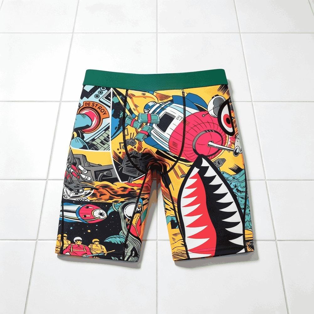 Mens Streetwear Boxer Briefs Ice Silk Compression Underwear Quick Dry Breathable Seamless Athletic Performance Fit