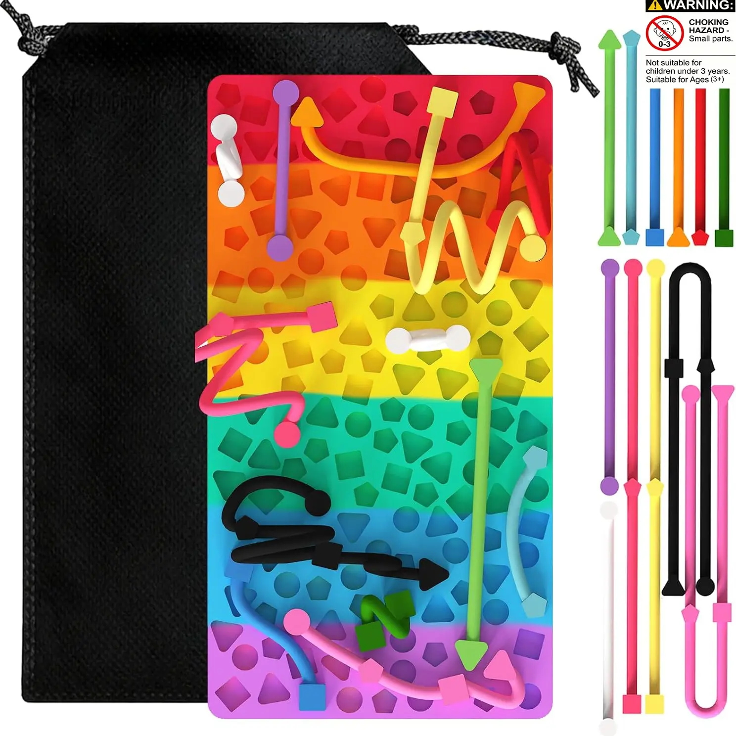 Sensory Activity Board,Silent Fidget Toys for Calming  Design Kids Busy Board for Fine Motor Skill,Silicone Calm Down Fidget Toy for Stress, Anxiety,ADHD & Autism, Anxiety Fidgets