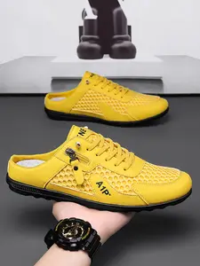Summer men's shoes!Ultra-breathable, large mesh baotou, half-drag, one-step design is too convenient, refreshing and not stuffy feet, take care of the summer casual style!#Men's half-drag #Breathable mesh shoes #One pedal #Summer wear #Trendy men's shoes
