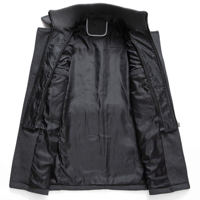 Men's business woolen coat fashion double neck medium and long woolen coat, autumn and winter Men's business woolen coat fashion double neck medium and long woolen coat, autumn and winter