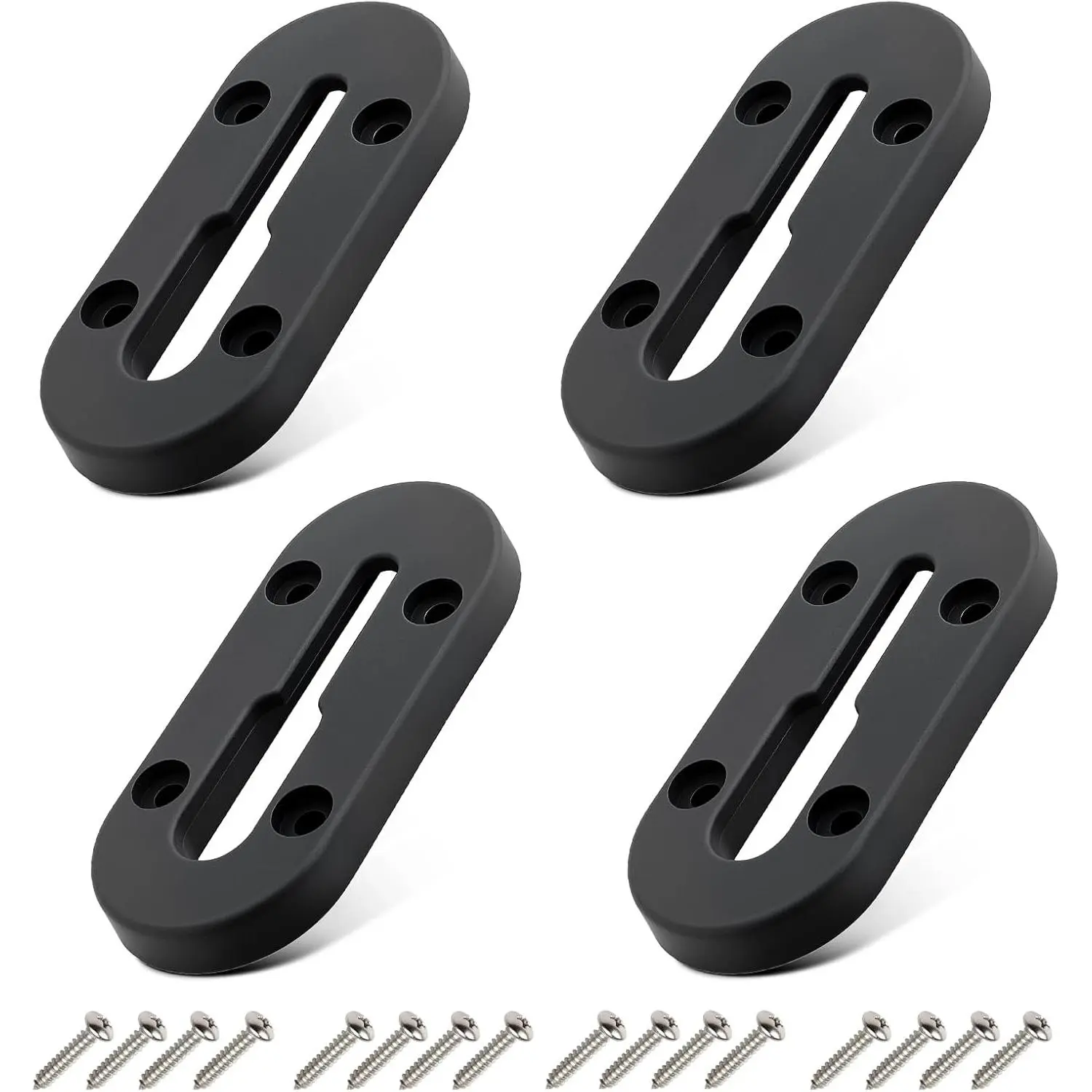 Kayak Track Mount, Kayak Rail Track Mount, Kayak Gear Track Accessories, Kayak Low Profile Track for Fishing Rod Holder, Cup Holder, Paddle Holders, Anchor Cleats (4 in, 4 Holes, 4 count)