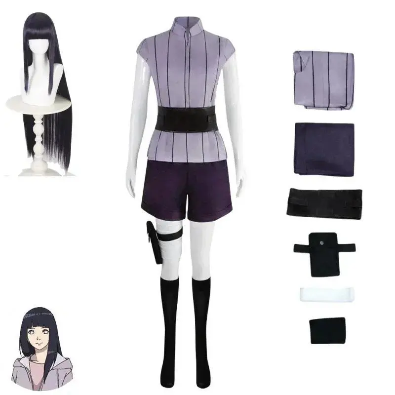 Anime cosplay Halloween anime ninja Cos Hyuga Hinata cosplay Halloween party performance costumes