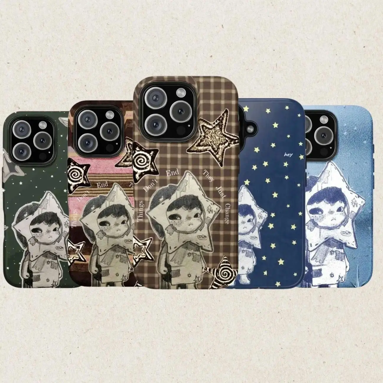 Cute Star Boy Phone Case - Hirono Aesthetic Phone Cover Suitable for iPhone 17-11 Pro Max/Plus and  Samsung Galaxy S23-25