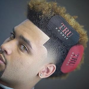 TRU BARBER HAIR GRIPPERS ® 3 COLORS BUNDLE PACK 6 PCS for Men and Women - Salon and Barber, Hair Clips for Styling, Hair holder Grips (Black/Red/Black)